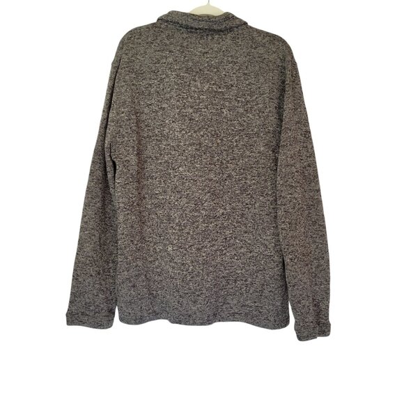 Saddlebred Comfort Flex Pullover 1/4 Zip Mens L Fleece Black Gray Heather - Picture 4 of 7